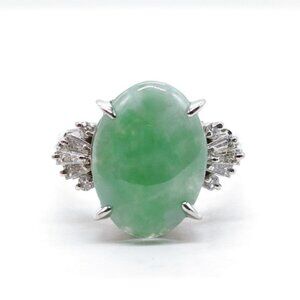 NO TARIFF Jewelry Ring Jade 0.25ct Platinum 3294327